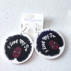 3 for $18 NWT Real Wood African Pierced Earrings 1 1/2 Inches